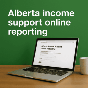 Alberta income support online reporting"